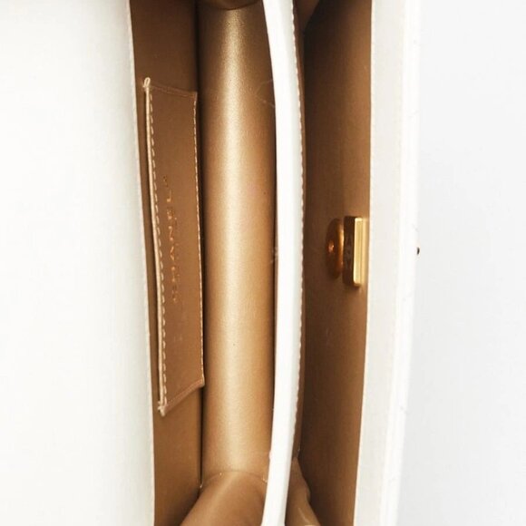 Chanel White Quilted Lambskin Leather CC Chain Top Handle Mini Flap Bag - Picture 8 of 10